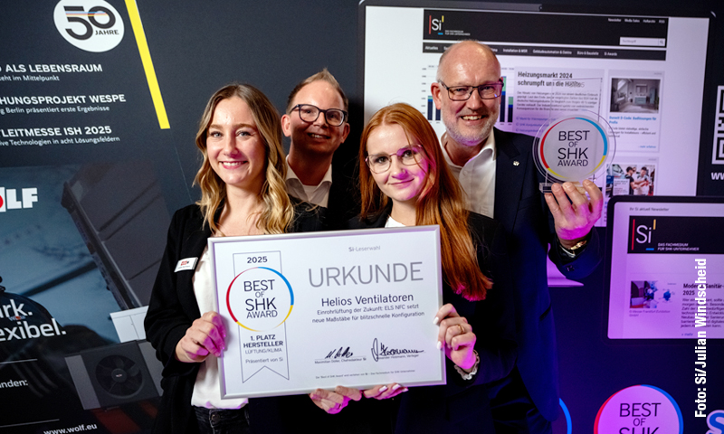 Best of SHK Award 2025 für Helios